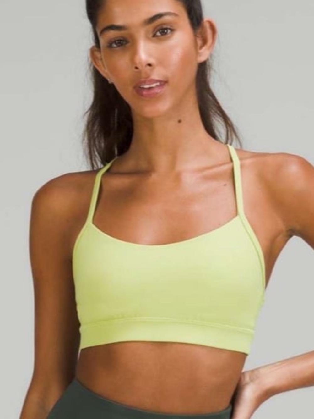 lululemon athletica Light Lime Strappy Sports Bralette